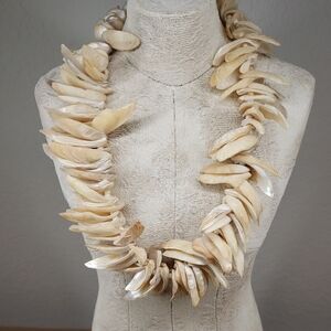 Vintage Sliced Seashell Statement Necklace